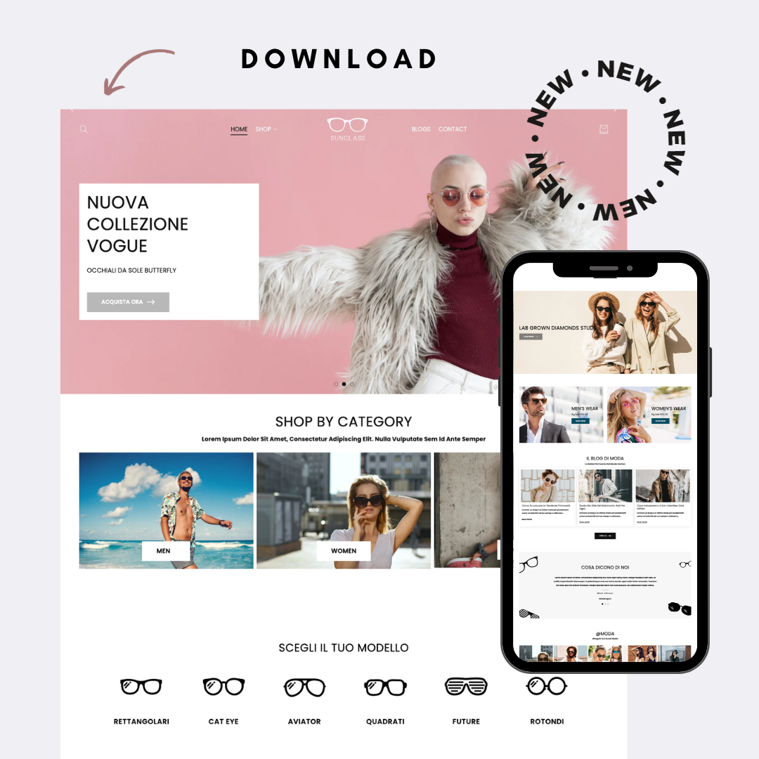 Sunglass - Tema Shopify di occhiali | Modelli Canva modificabili | Tema Shopify OS 2.0