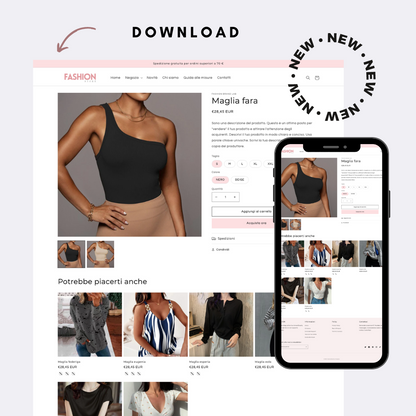 Fashion - Tema Shopify di abbigliamento | Modelli Canva modificabili | Tema Shopify OS 2.0